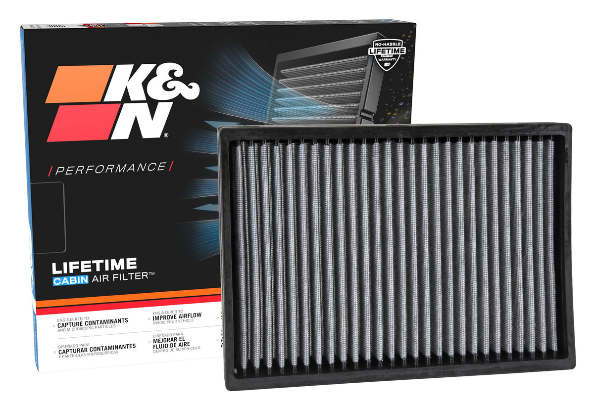 K&N VF2027 front angle showing filter shape and fit benefits