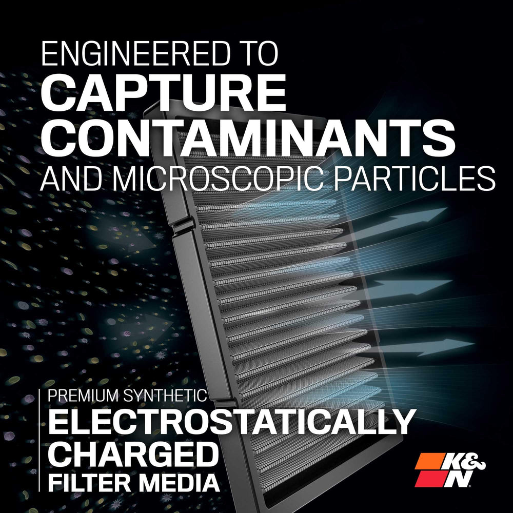 K&N filter media close-up revealing durable washable fibers