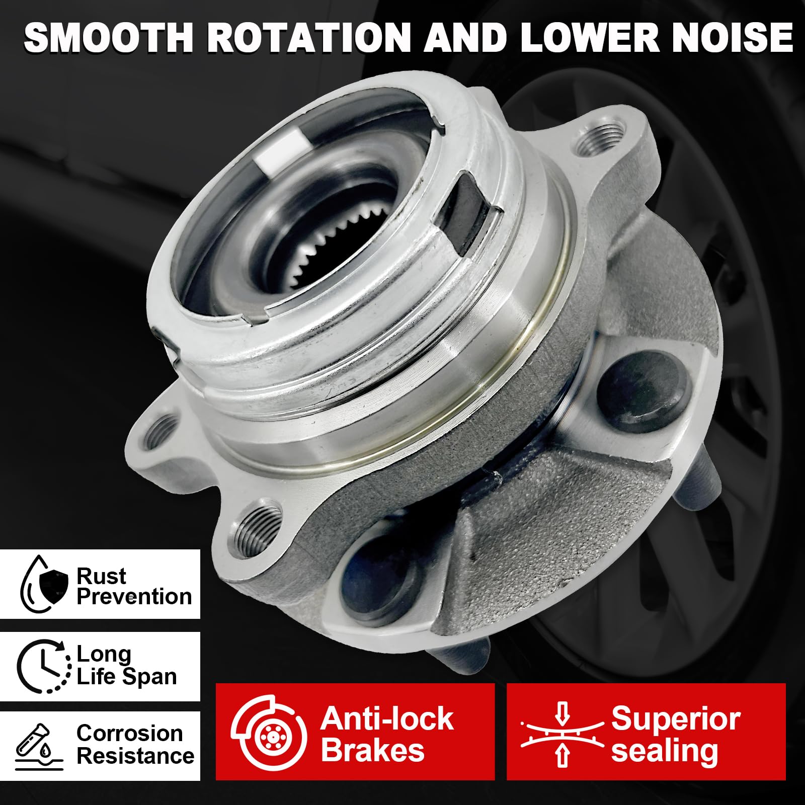 KNOLET hub showing studs and bolt circle for accurate OEM alignment benefit