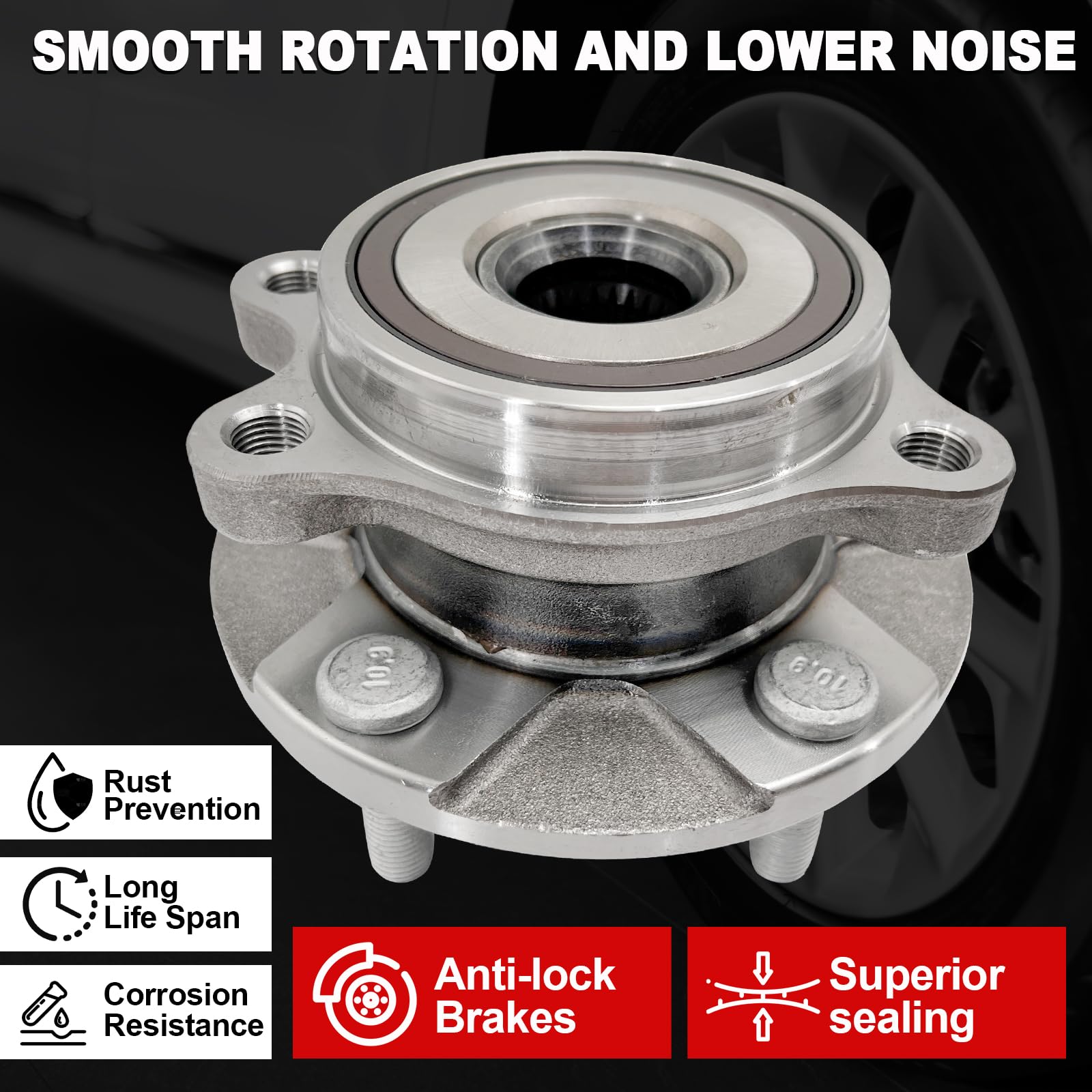 KNOLET wheel stud pattern showing five-lug layout that ensures secure wheel mount