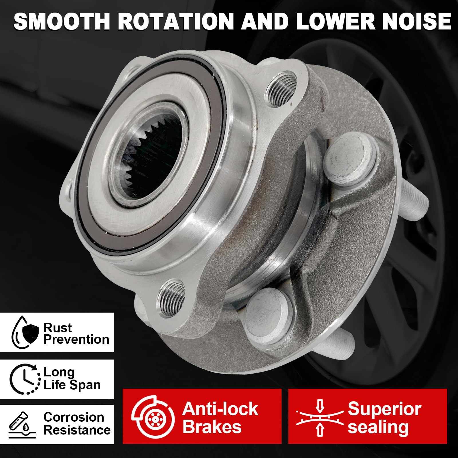 KNOLET hub bearing close-up showing precision machining for smooth rotation