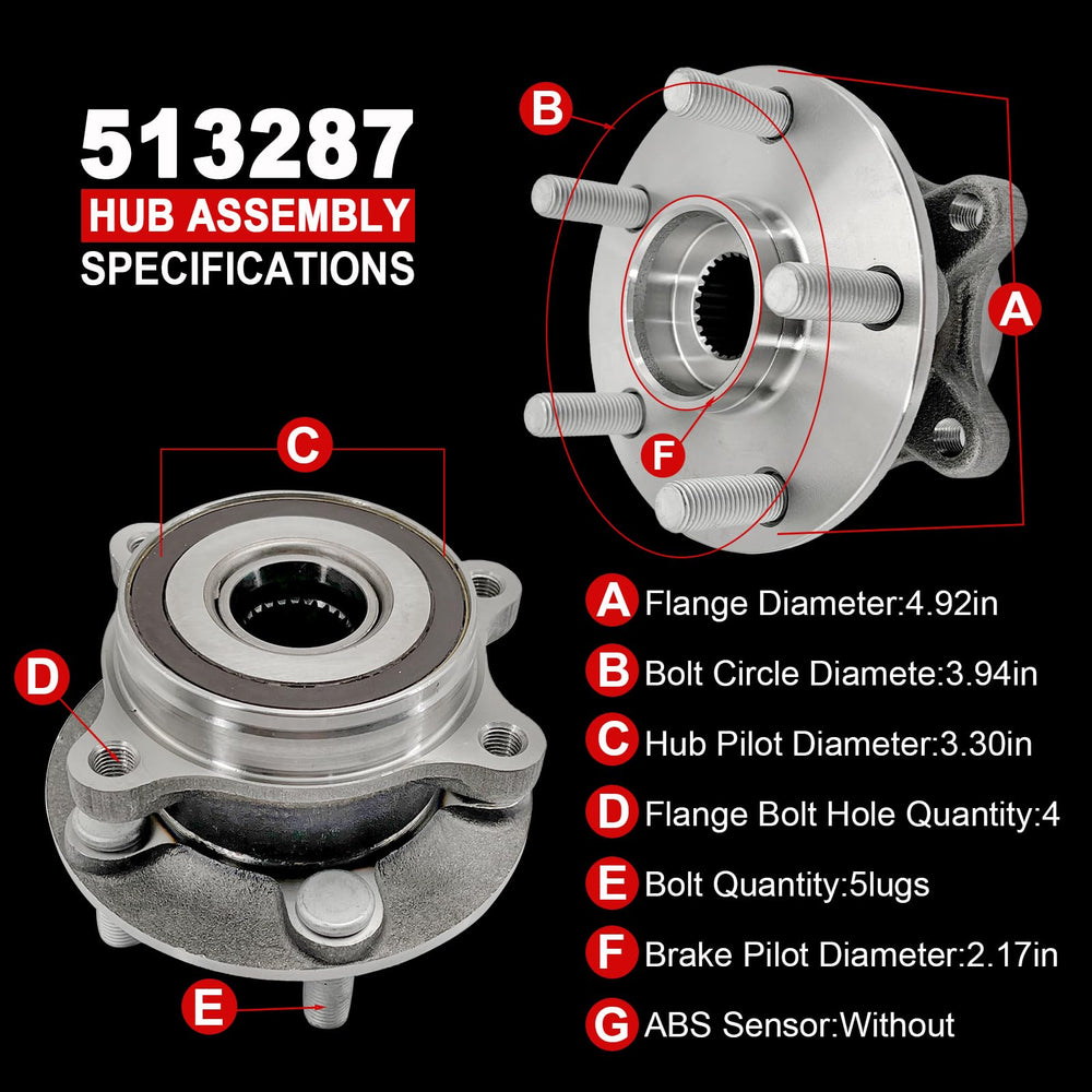 KNOLET flange and bolt circle detail showing exact OE-style dimensions