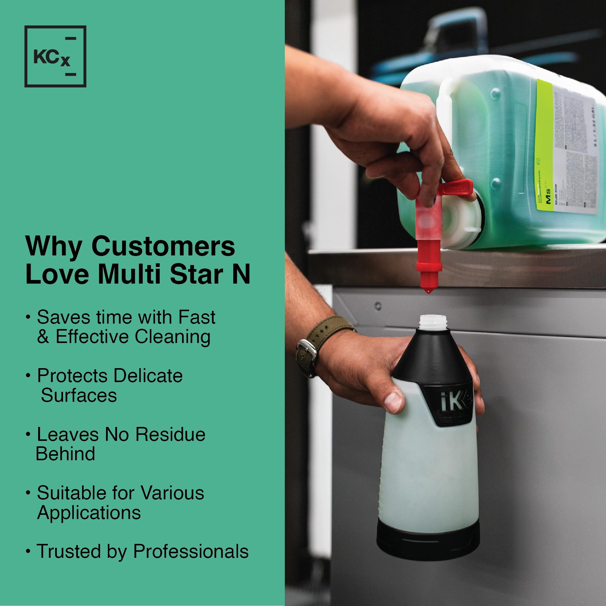 KOCHCHEMIE Multi Star N being sprayed from a hand sprayer for targeted spot cleaning