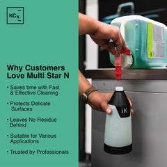 KOCHCHEMIE Multi Star N being sprayed from a hand sprayer for targeted spot cleaning