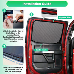 KOCZIL shades fitted to an F-150 rear side window demonstrating exact fit