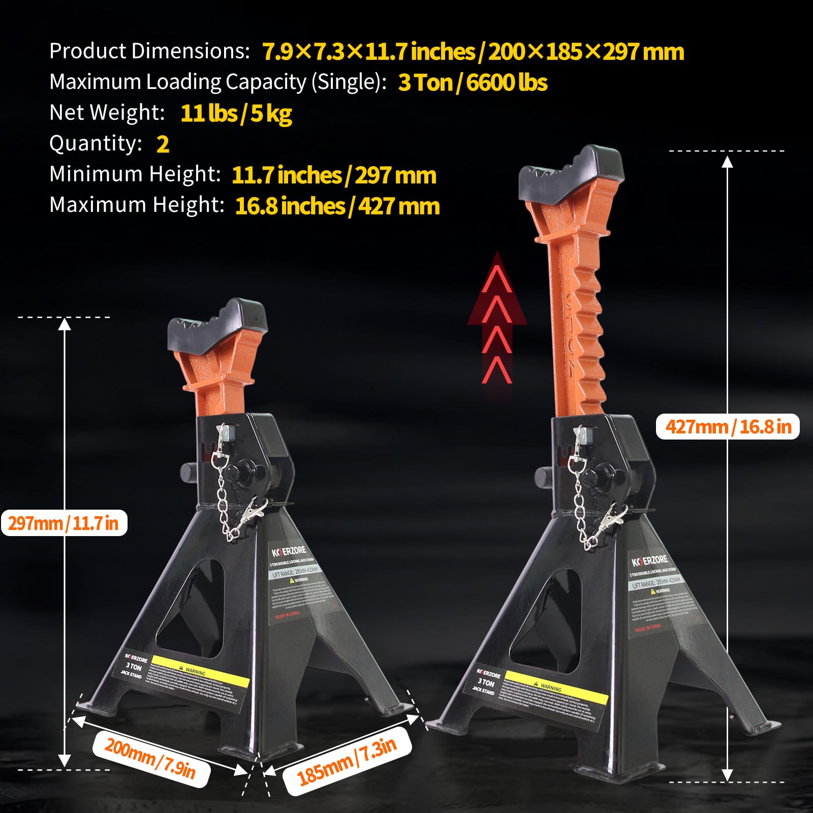 KOERZORE compact transport of jack stands for roadside and mobile use