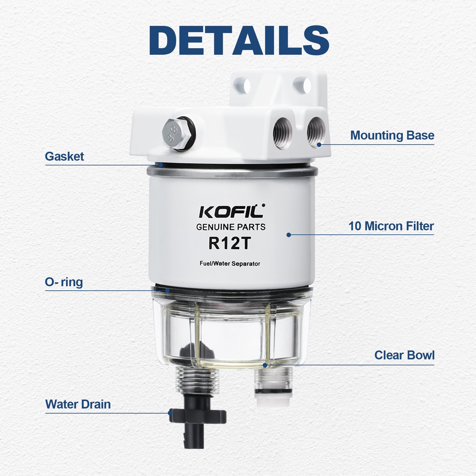 KOFIL R12T mounted on an outboard engine illustrating in‑use protection