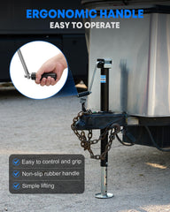 Kohree adjustable drop leg showing indexed positions for versatile height benefit
