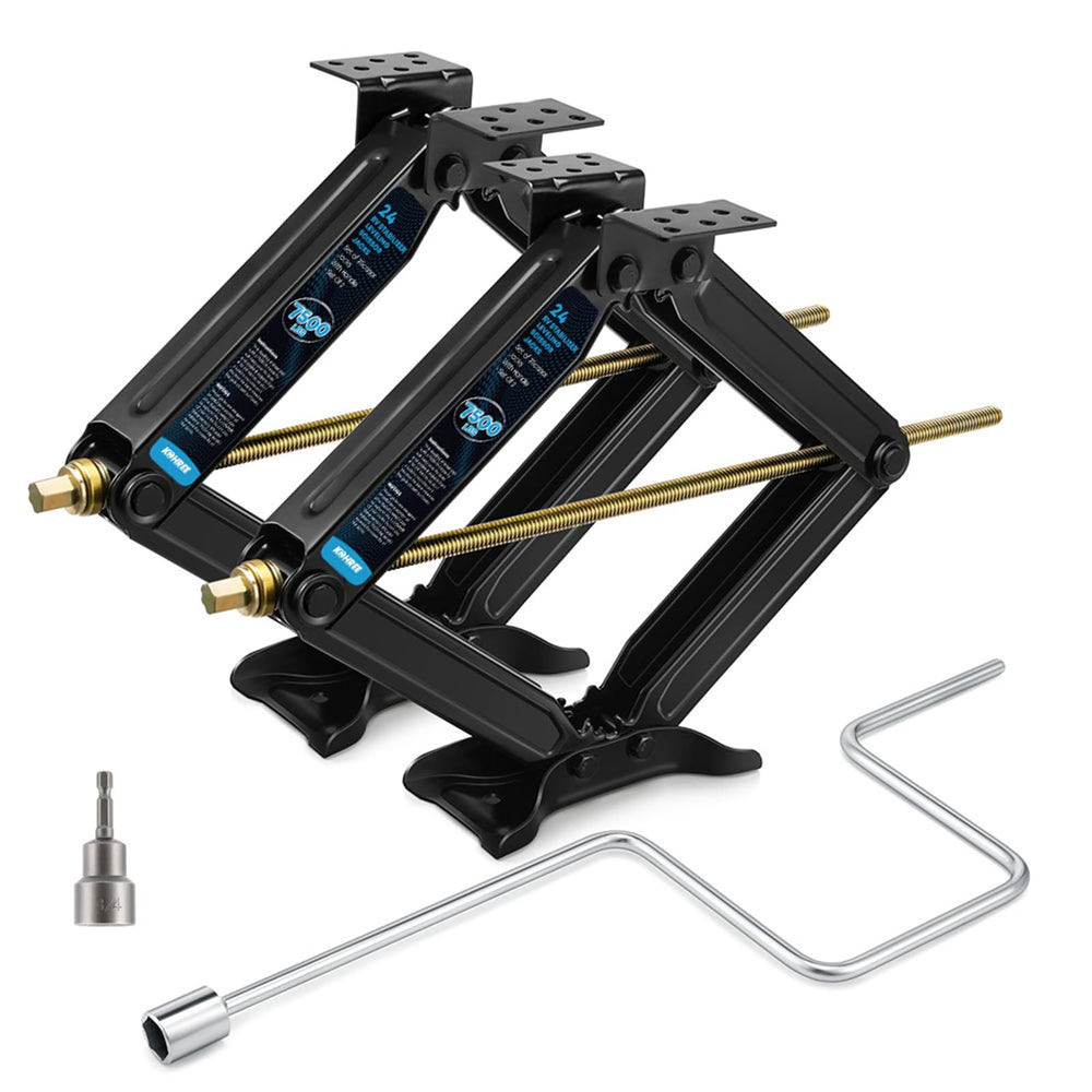 Kohree front overview showing sturdy steel jacks and weatherproof finish benefit stability