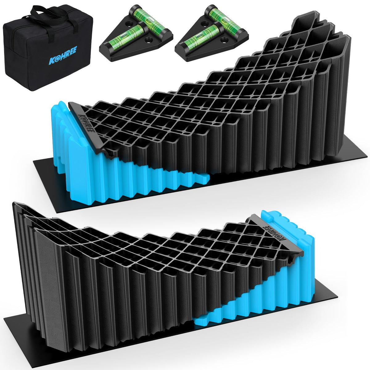 Kohree front packaging and kit showing all included parts for easy transport