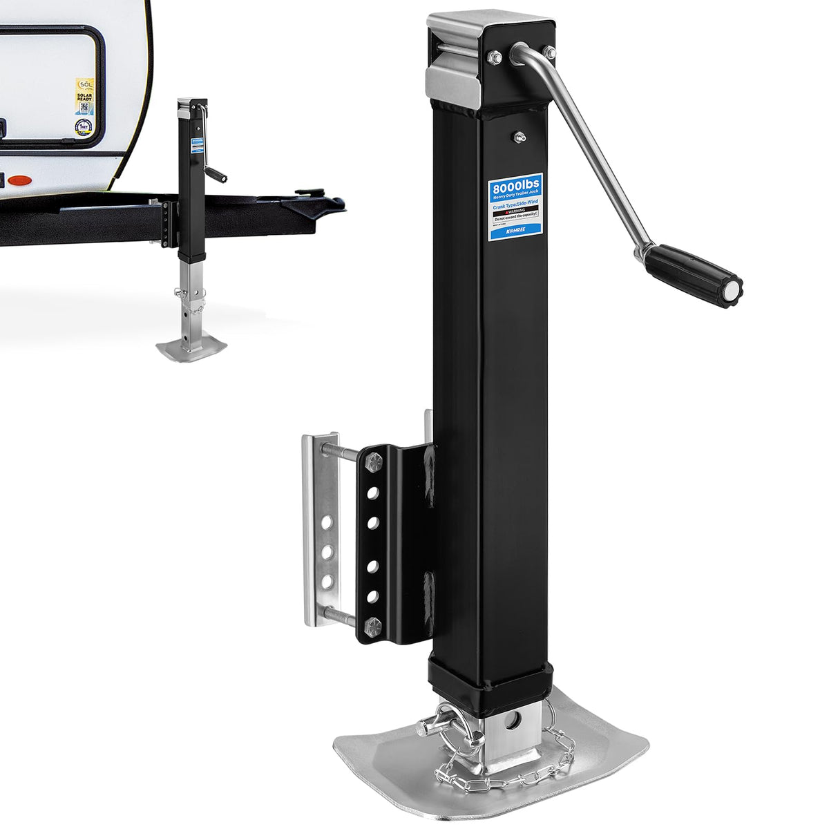 Kohree front view mounted jack showing sturdy construction and reliable support