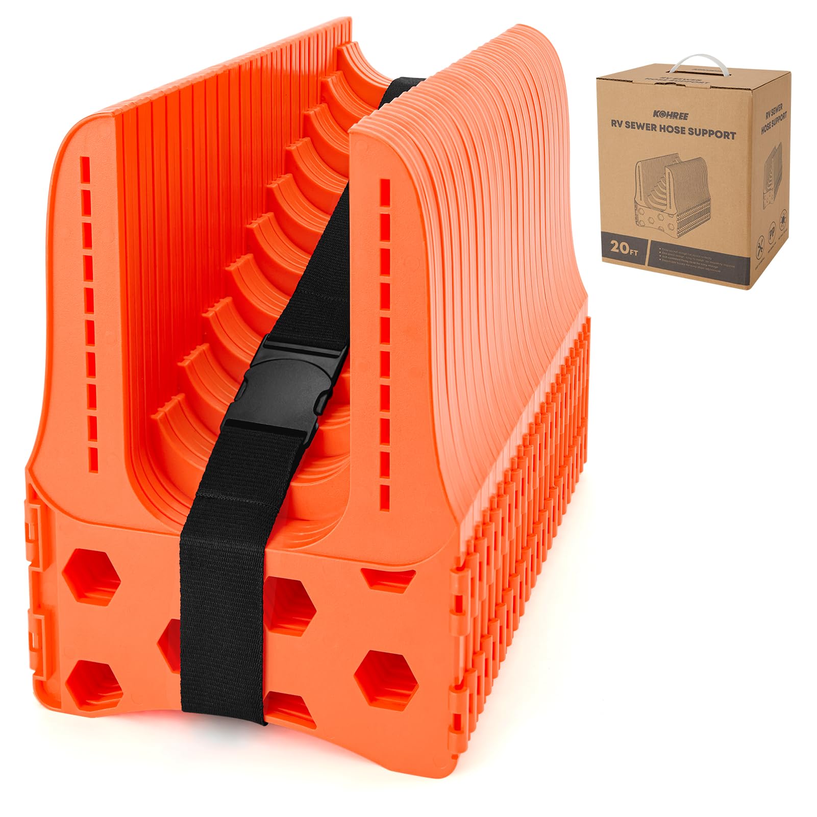 Kohree front view of support showing ready-to-use packaging and visibility benefit