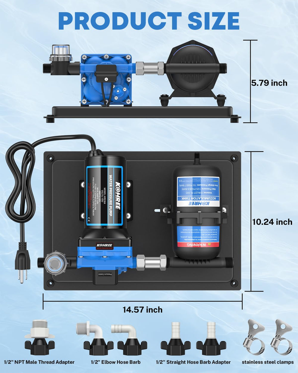 Kohree system installed under an RV sink showing quieter operation and compact footprint