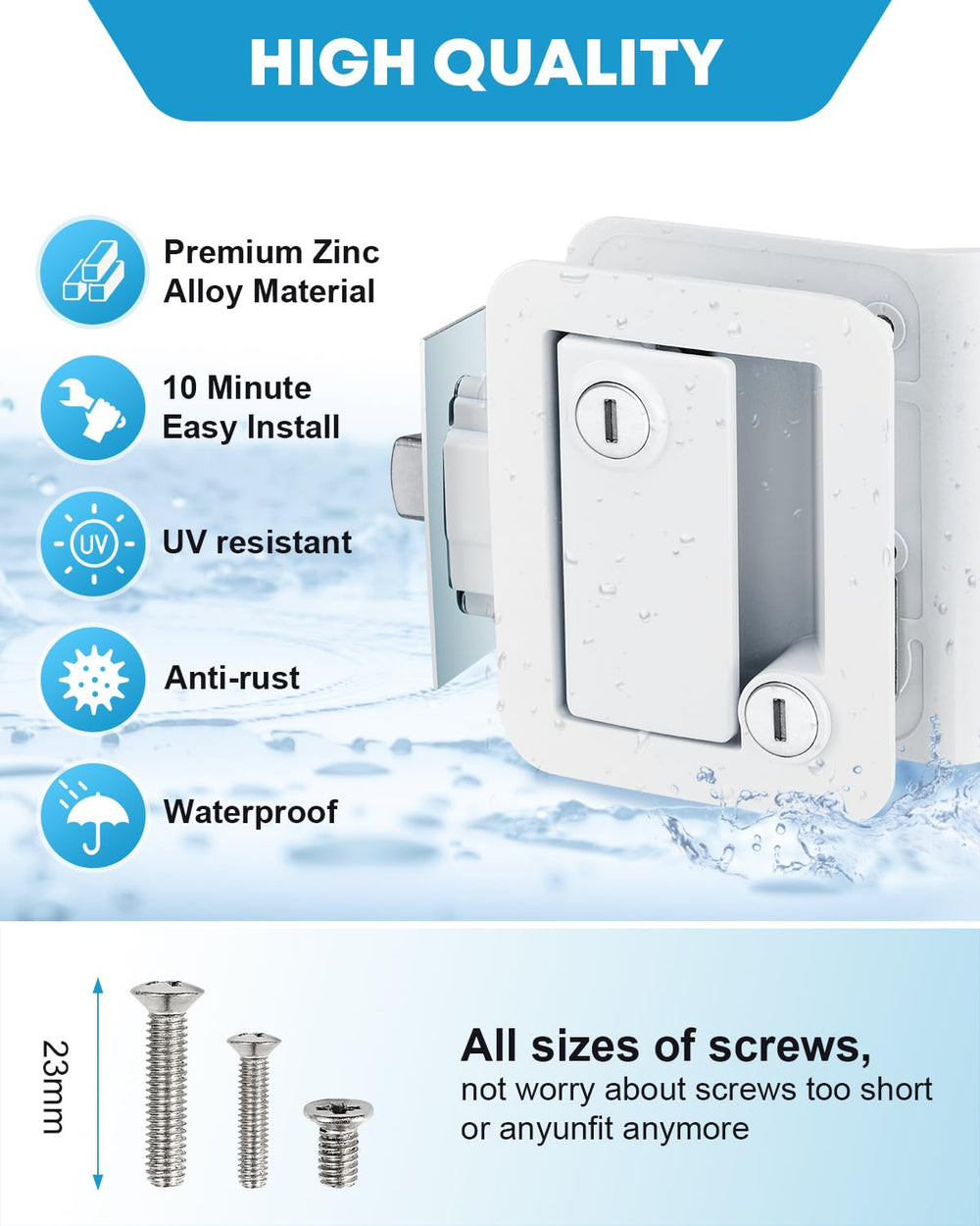 Kohree key and cylinder detail showing included keys for easy access control
