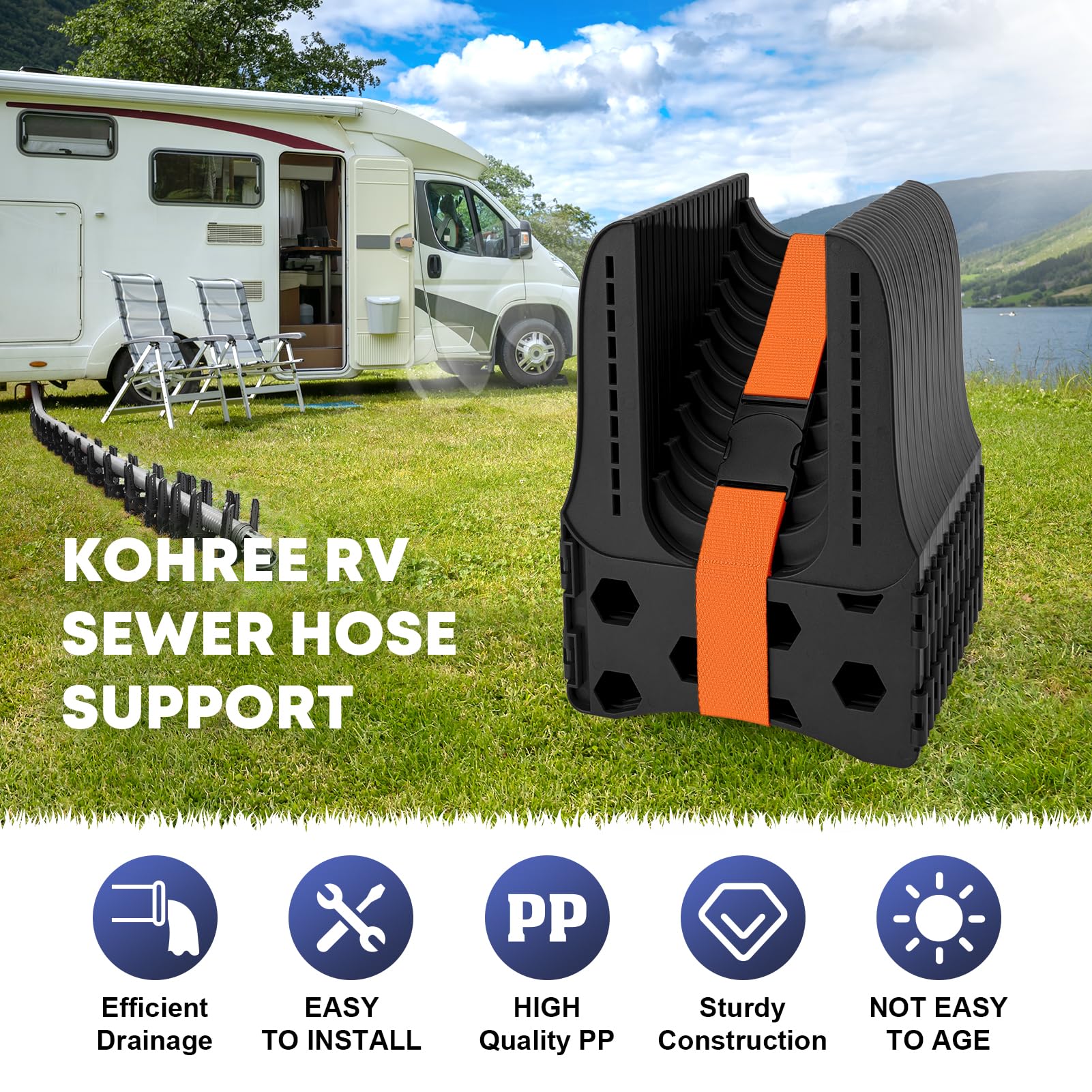 Kohree lifestyle campsite setup demonstrating tidy, efficient waste removal