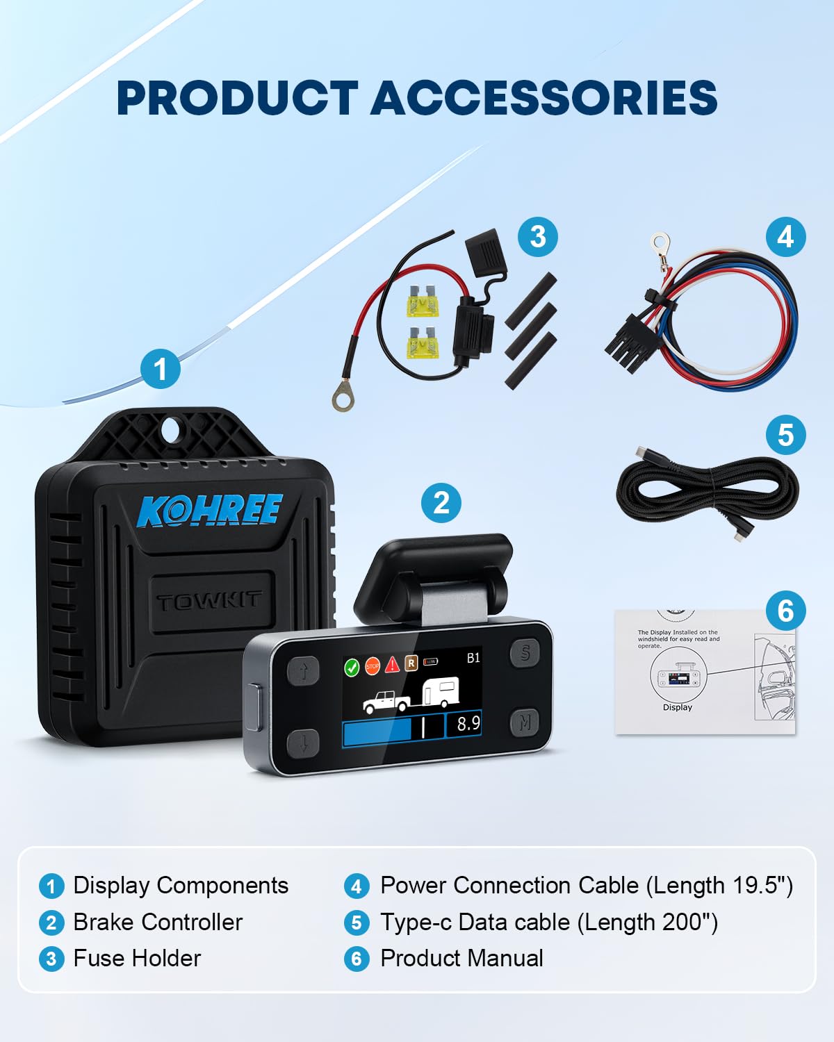 Kohree lifestyle shot towing a trailer to show smooth, controlled braking