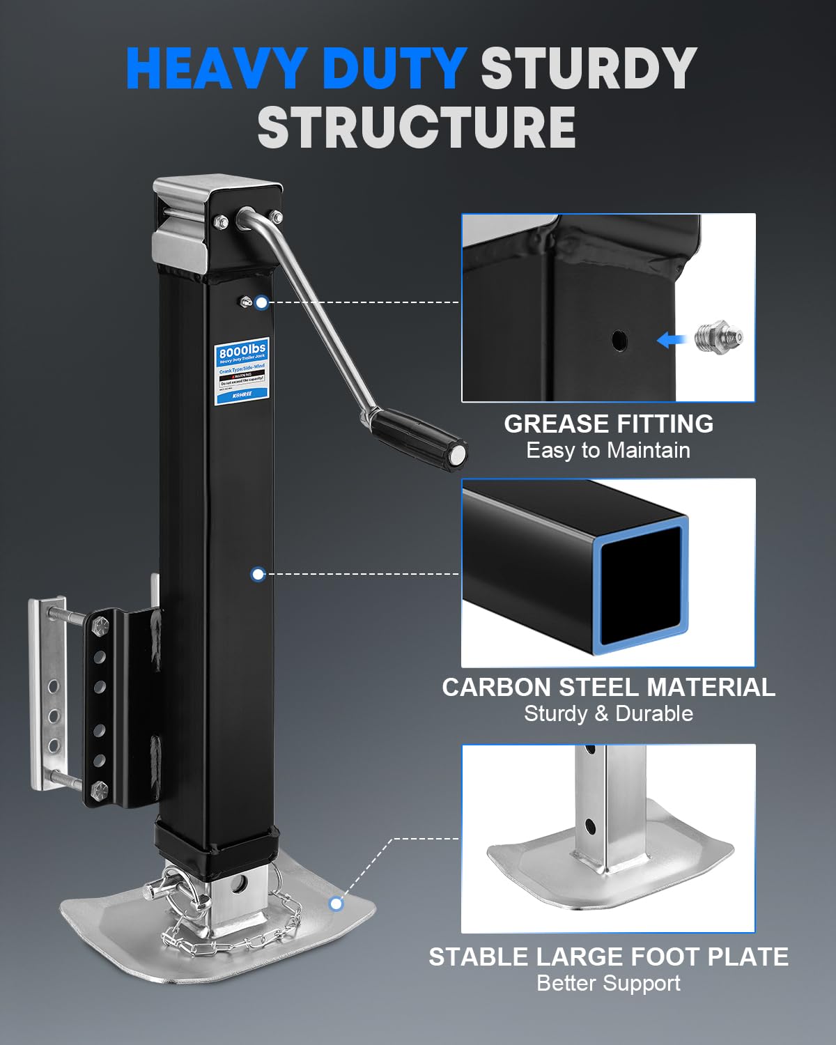 Kohree oversized foot plate close-up increasing ground stability and grip