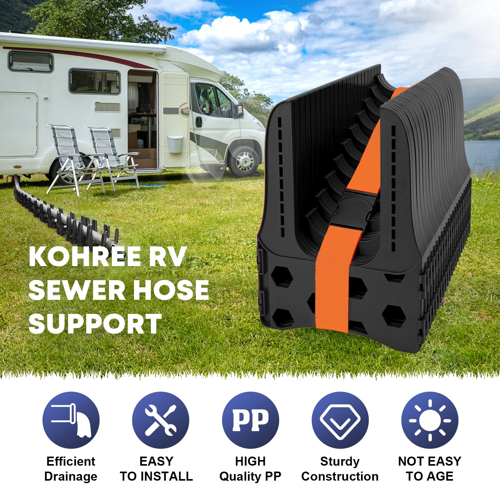 Kohree texture and hinge detail durable PP build resists cracking