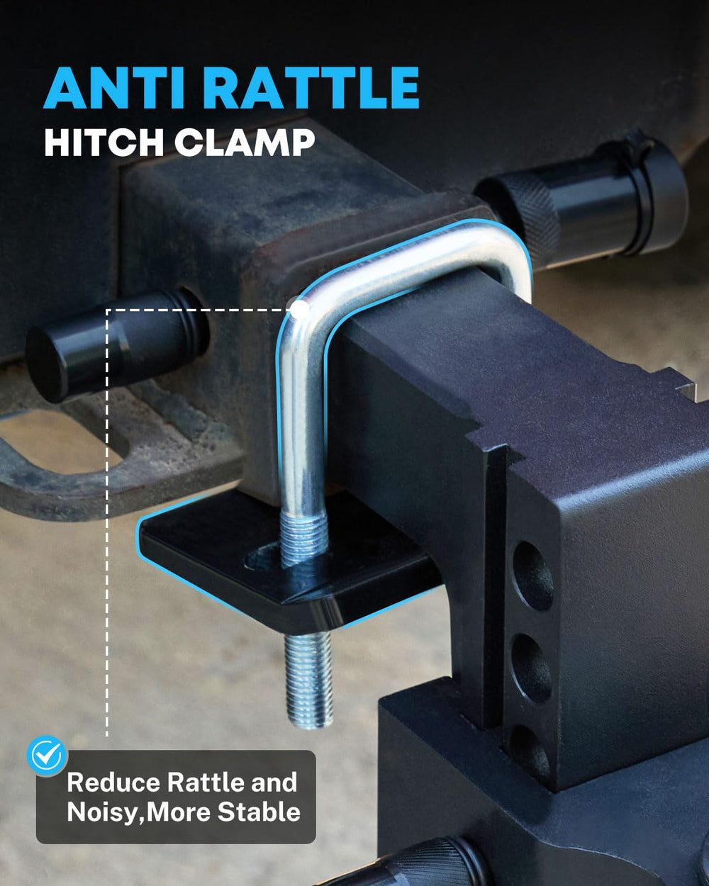 Kohree heavy-duty hitch tightener plate reducing rattle and noise
