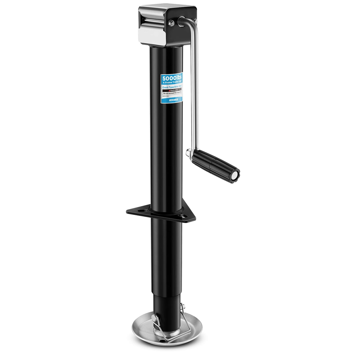 Kohree front view of trailer jack showing robust construction and balanced lifting
