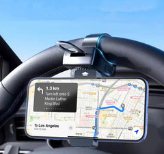 Kolasels front view mounted on steering wheel showing stable positioning