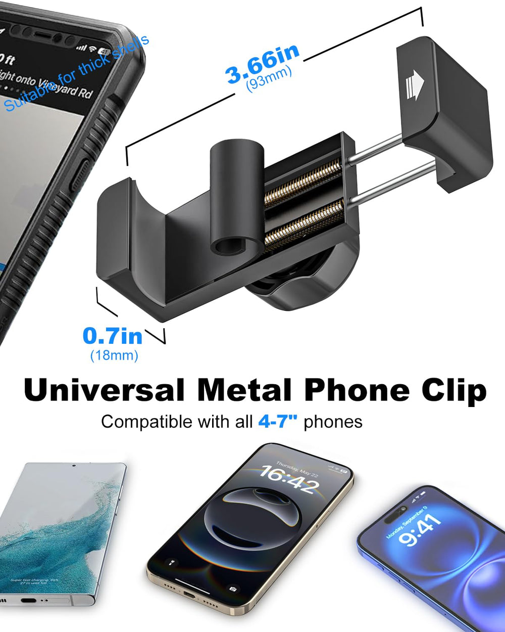 Kolasels one-touch release button for fast, safe phone removal