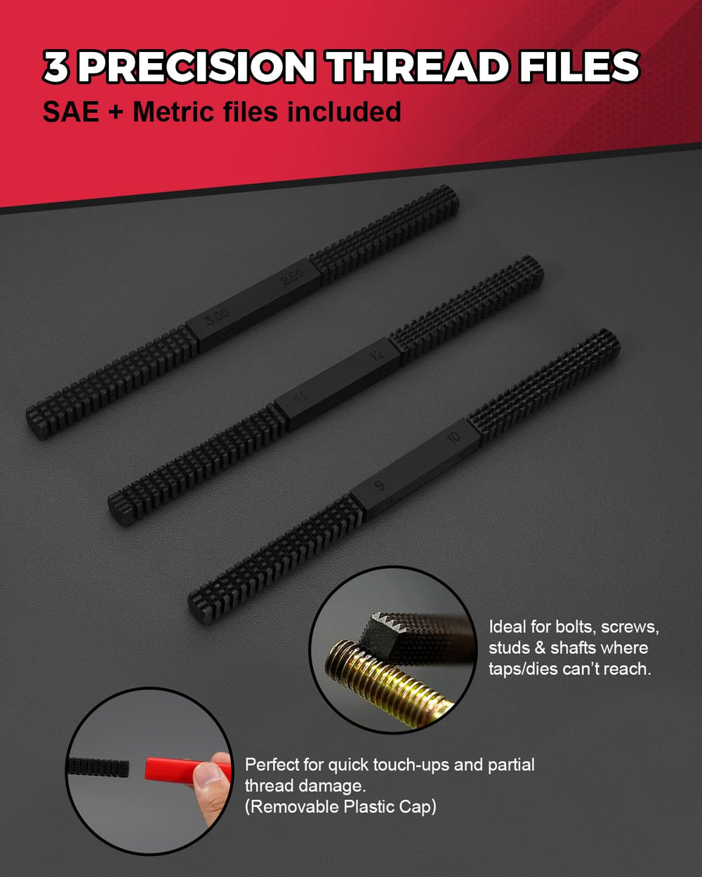 Kolvoii dies cutting external bolt threads to renew fastener reliability