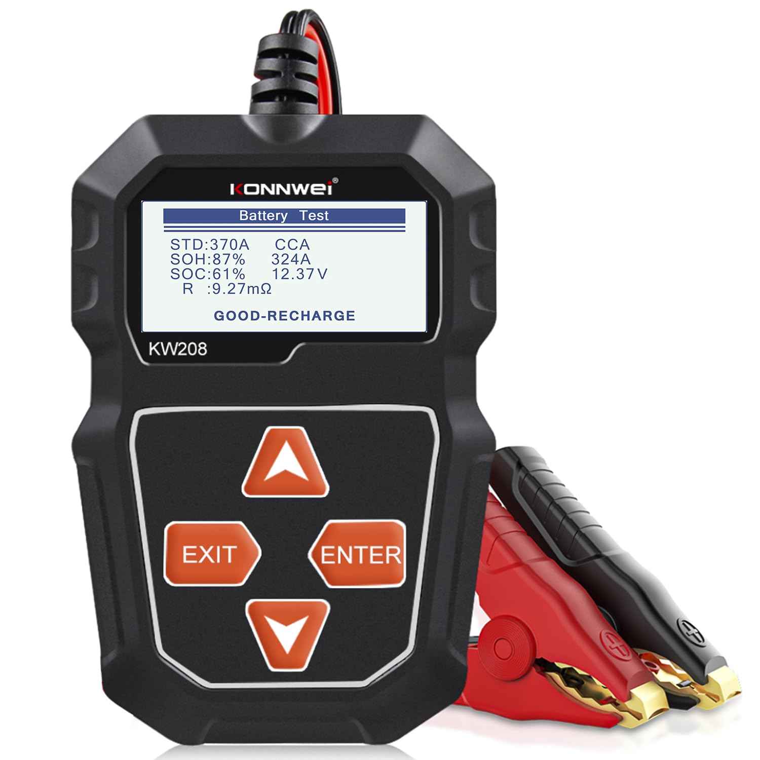 KONNWEI KW208 front view showing compact design and clear display for quick diagnostics