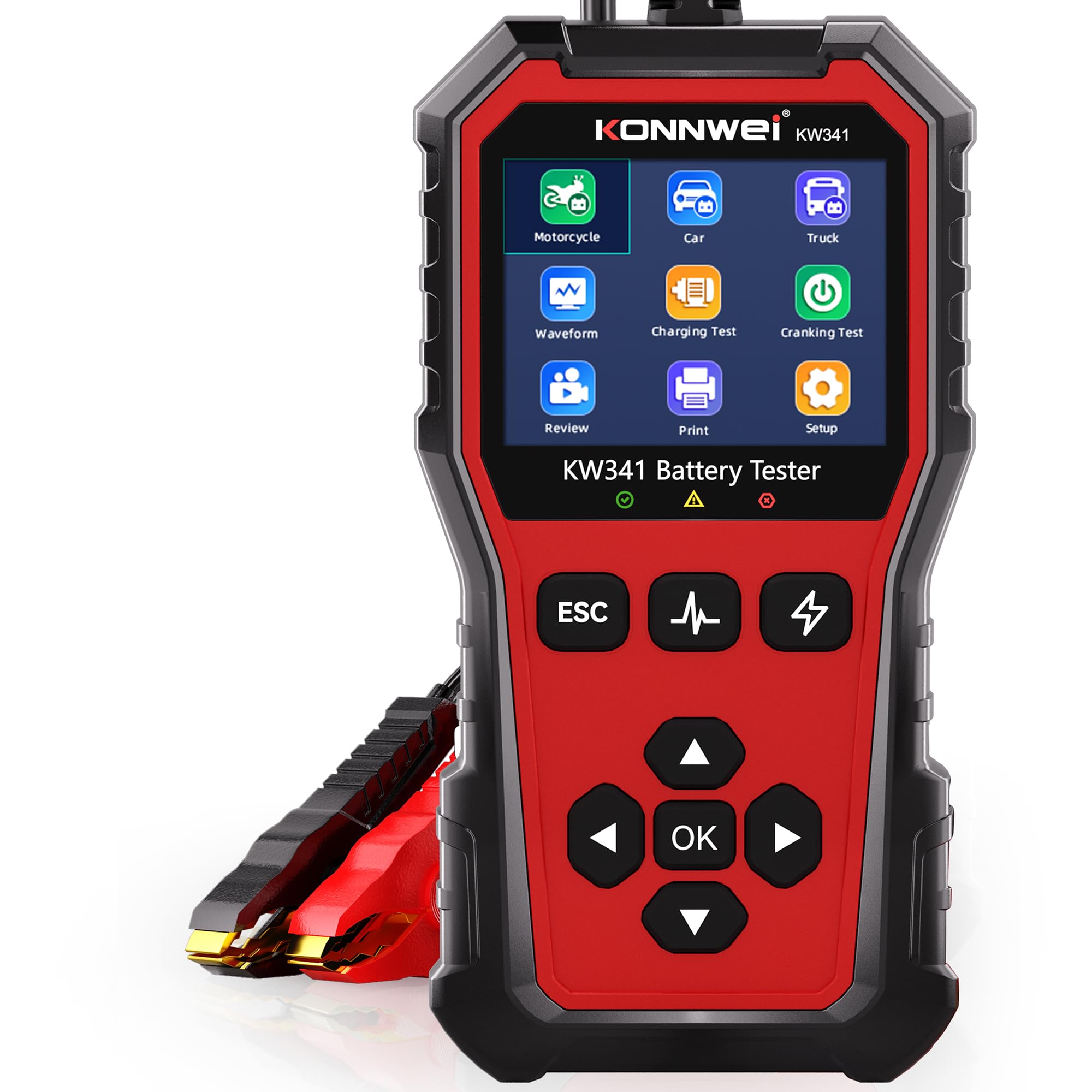 KONNWEI KW341 front panel showing buttons and ports for fast diagnostics