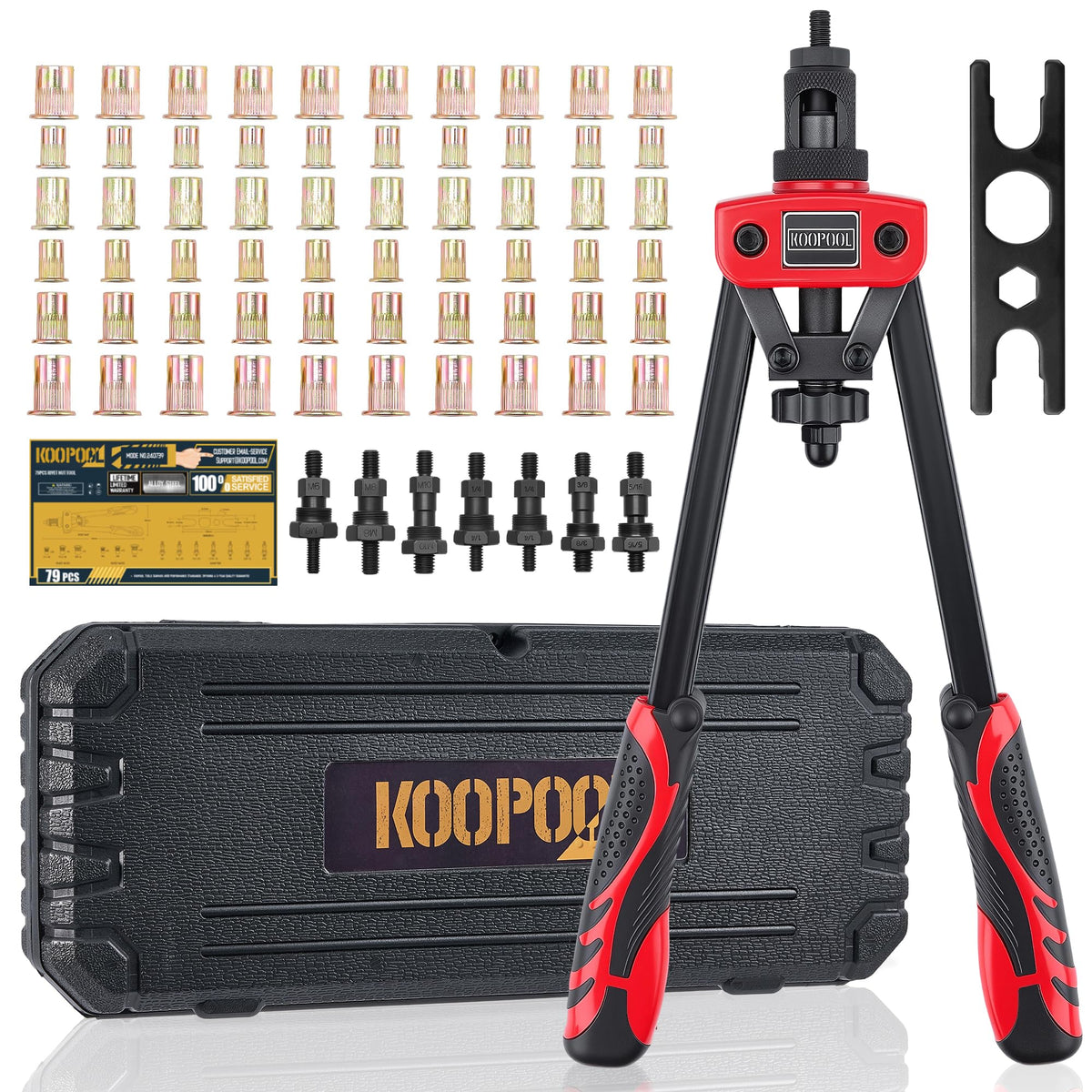 KOOPOOL front packaging showing full kit and case benefit of organized storage