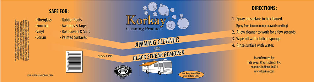 Korkay being applied to RV awning for fast streak removal