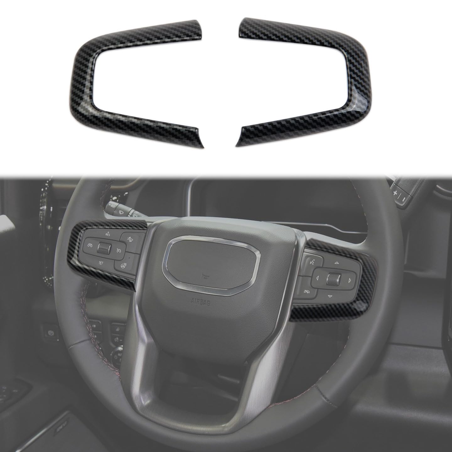 Korlot steering wheel front view showing sleek carbon-look and upgraded style