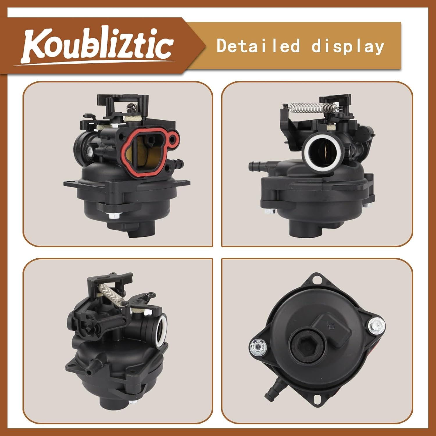 Koubliztic carburetor installed on a Troy-Bilt mower showing restored operation