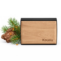 Kouou solid wood front view showing minimalist design and discreet scent benefit