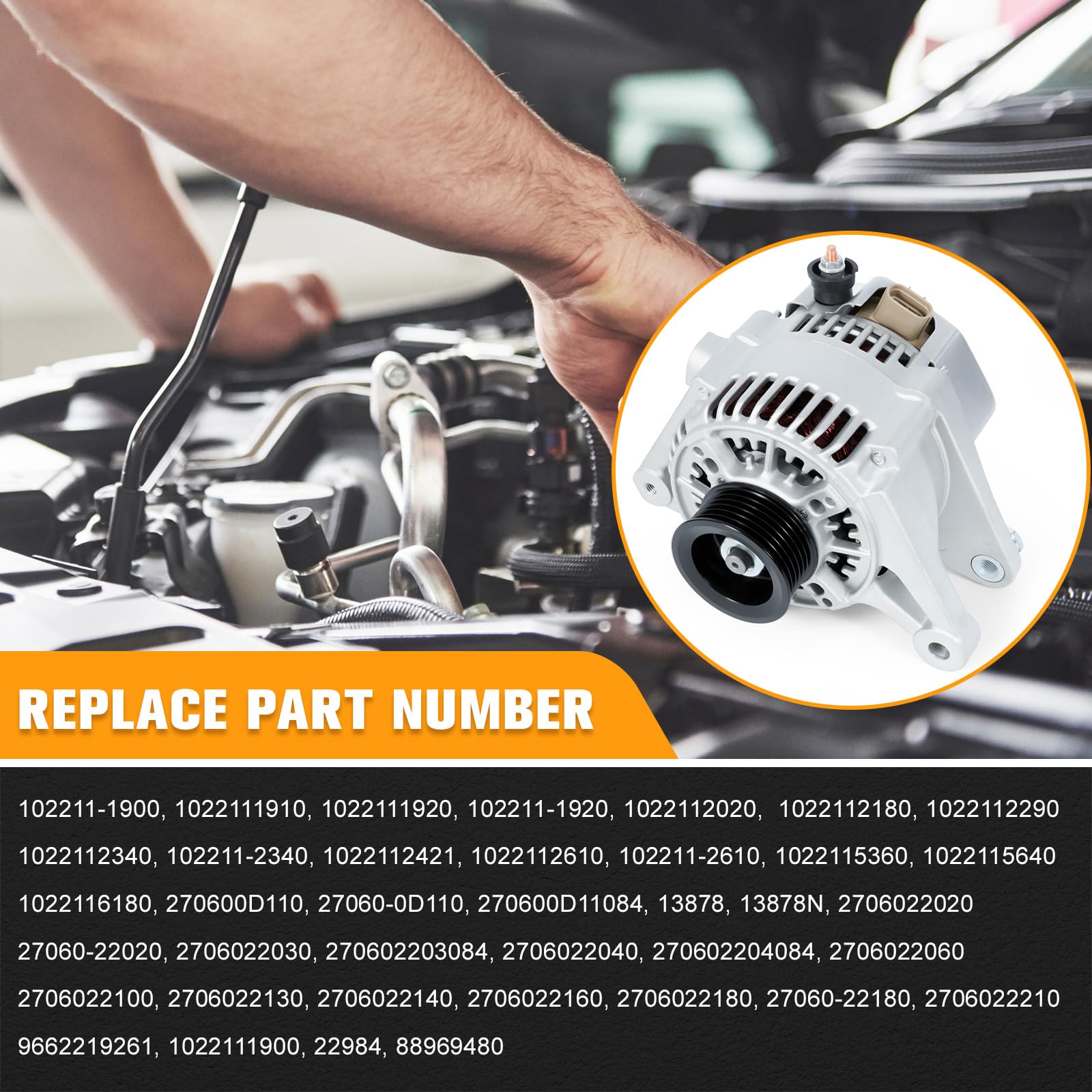 Kozlira alternator held in hand to show size and easy installation
