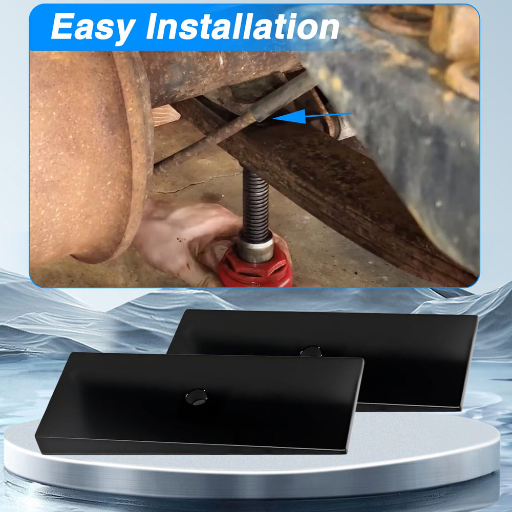 KPALAG shim positioned under axle mount illustrating easy installation