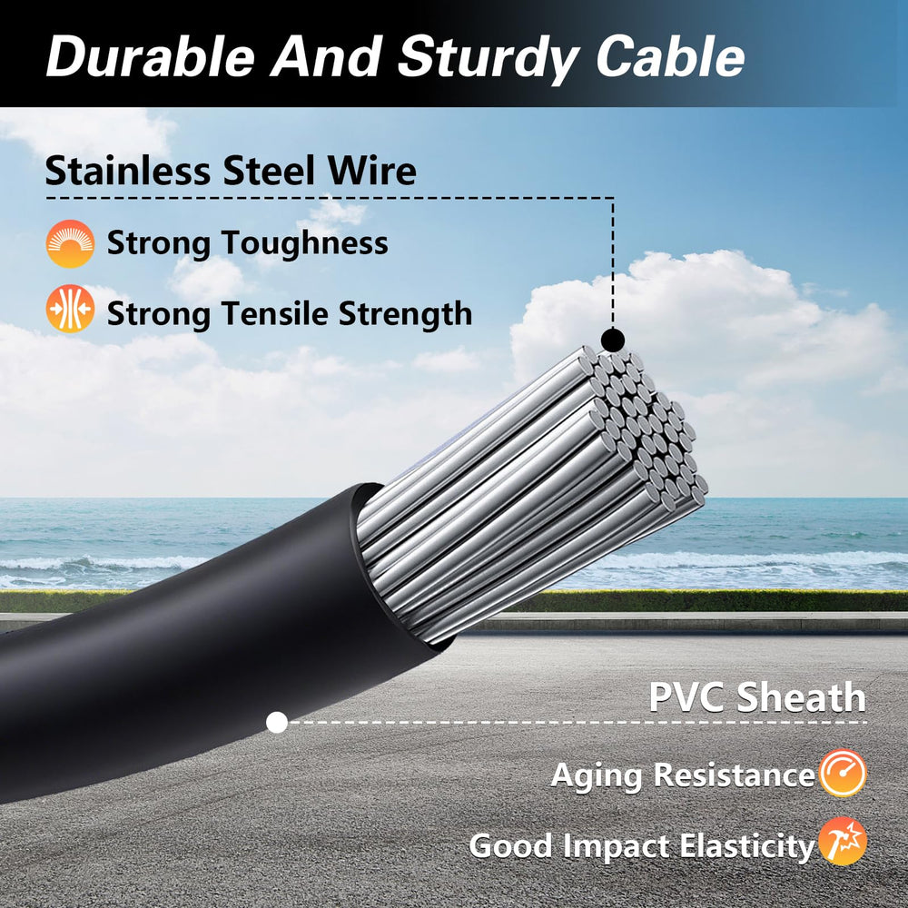 KPALAG close-up of upper cable stainless core for long-lasting strength