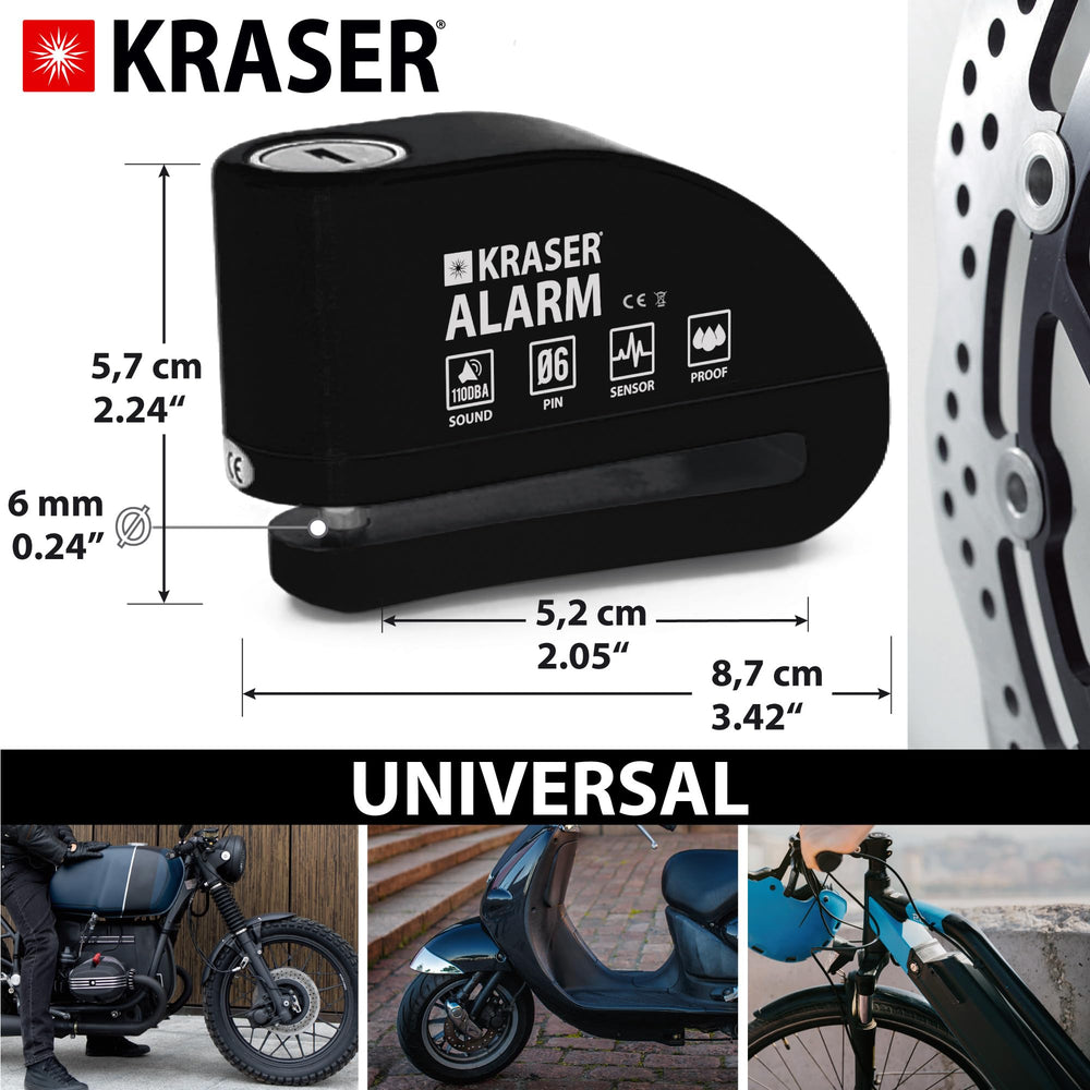 KRASER reminder cable and storage pouch demonstrating theft-prevention habit