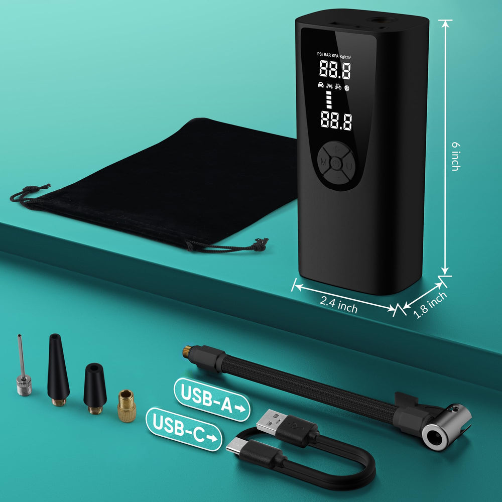 Krcqap inflator and accessories inside carry bag for organized transport benefit