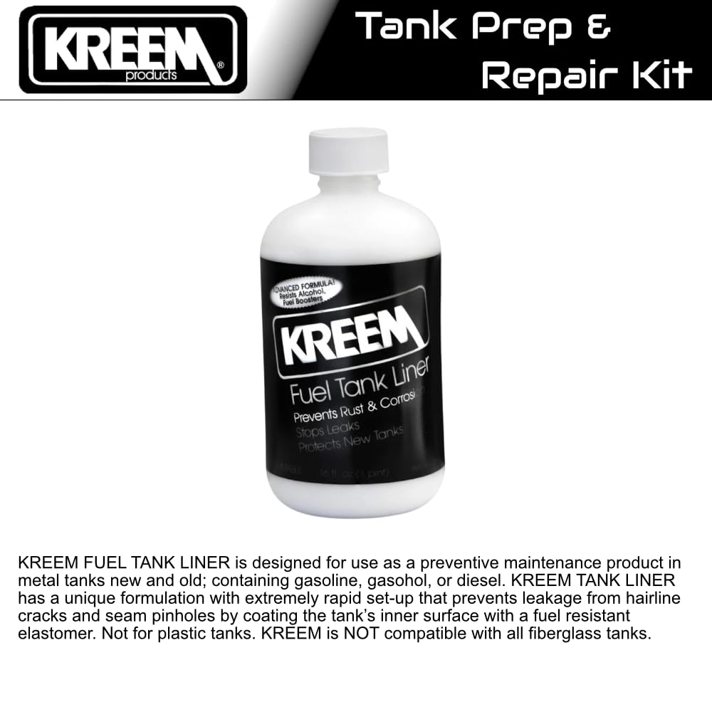 Kreem coated tank interior close-up highlighting rust protection and sealed finish