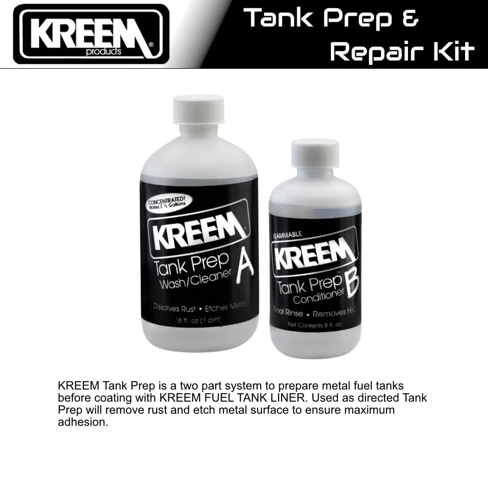 Kreem liner being poured into tank emphasizing easy application and coverage