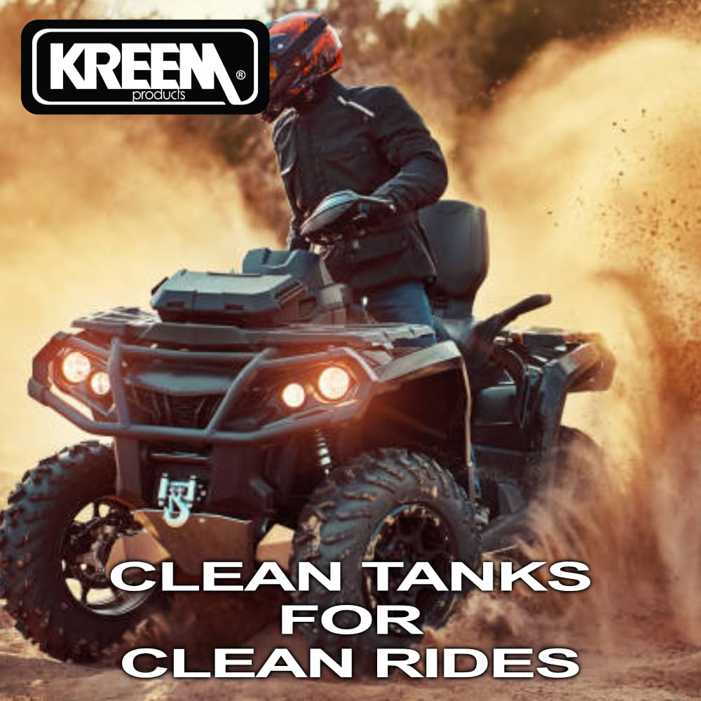 Kreem kit next to hand for scale showing one-size kit suitable for single tanks