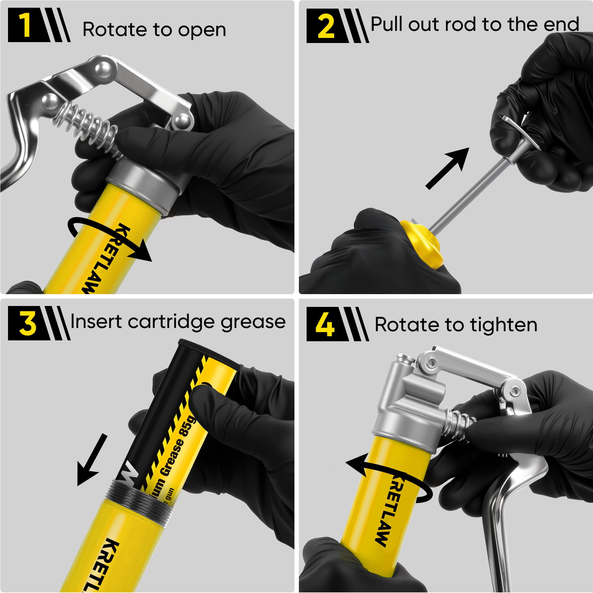 KRETLAW complete kit layout with gloves showing ready-to-use convenience