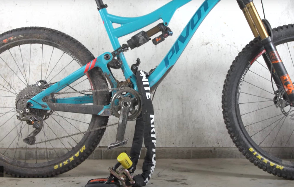 Kryptonite in garage with bike showing practical everyday security