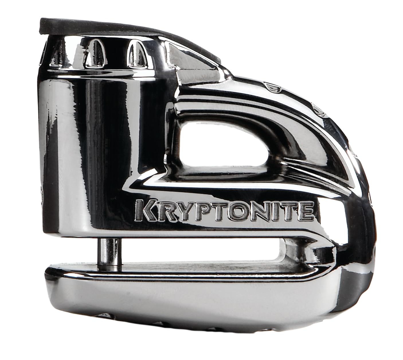 Kryptonite Keeper 5-S2 front view in chrome showing compact lock and visible reminder cable for convenience