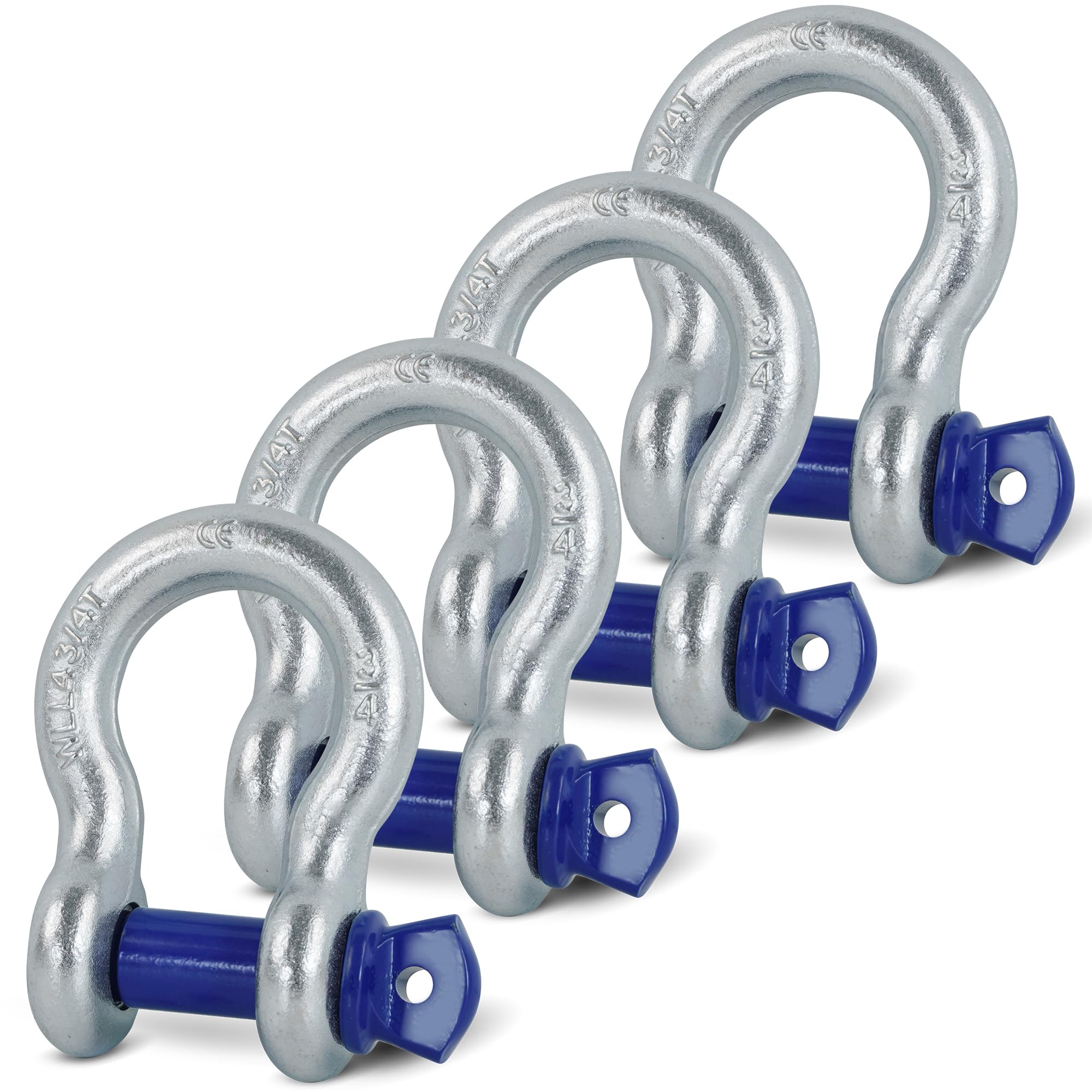 Krytonel front view of four shackles showing pack and hardware durability