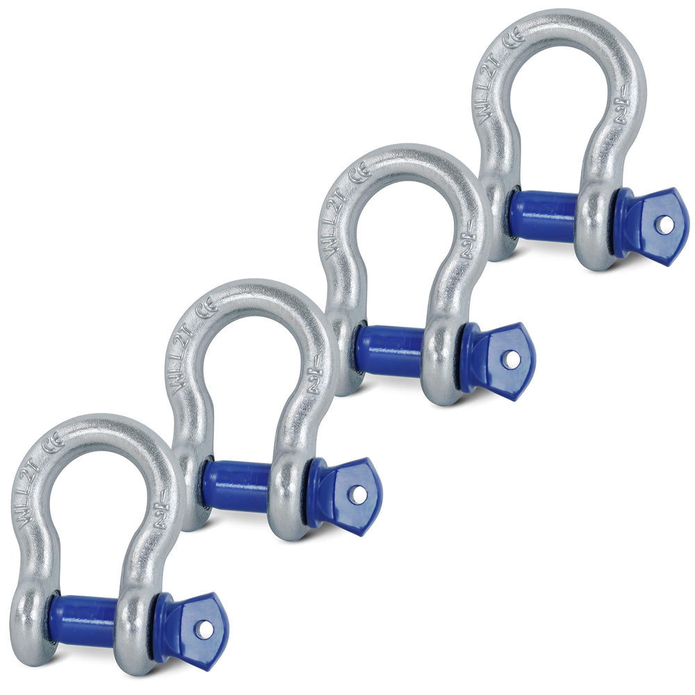 Krytonel front pack of four shackles showing hardware and labeling, ensures ready-use