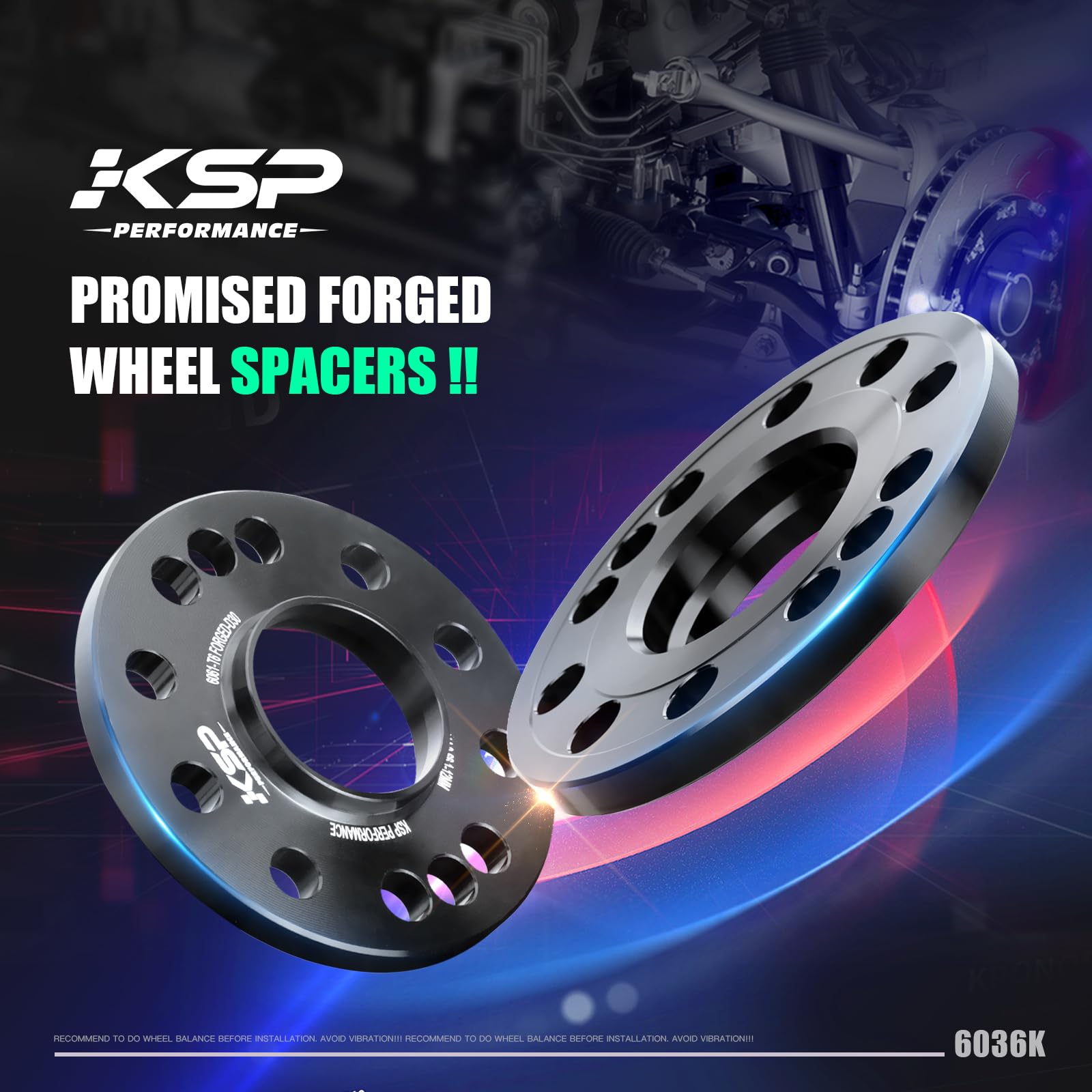 KSP PERFORMANCE spacer installed behind BMW wheel, improves brake and suspension clearance