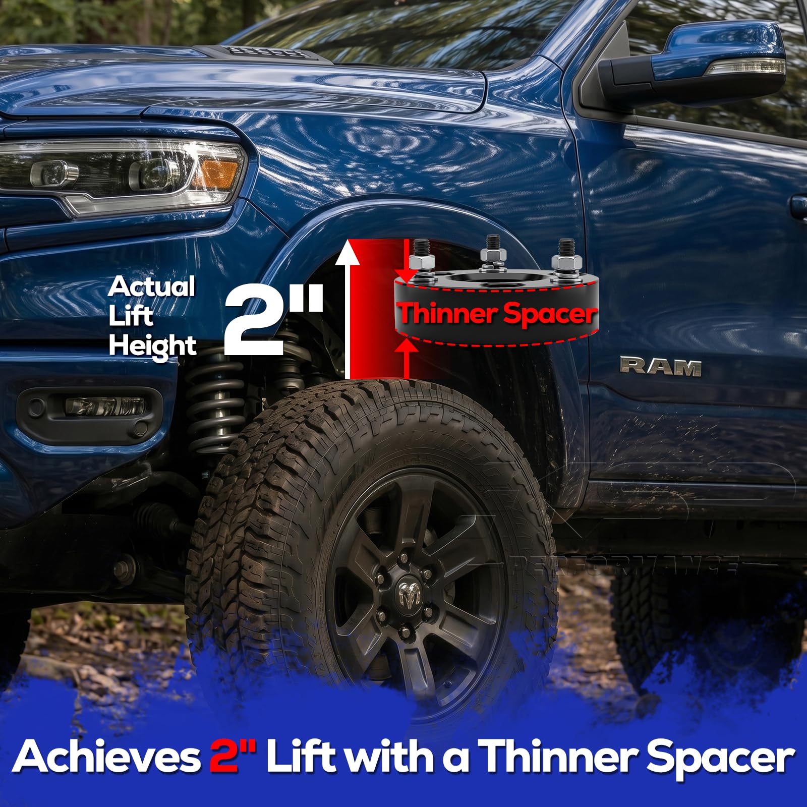 KSP PERFORMANCE installed on Ram front showing improved stance and added clearance