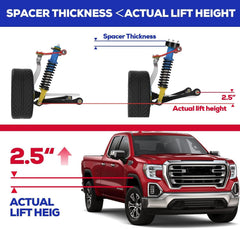 KSP PERFORMANCE before and after truck profile showing lifted front balance